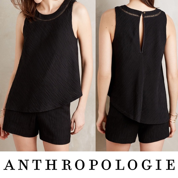 Anthropologie Pants - Anthropologie Elevenses Santa Ana Romper Black Size Small NWT